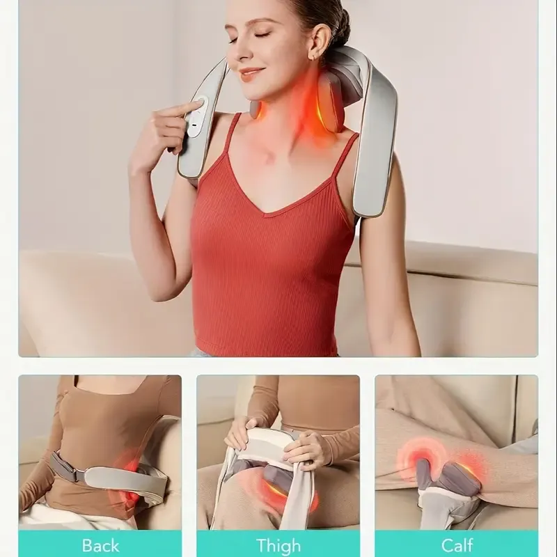 Neck Massager, Deep Tissue Cervical Massager, 6D Wireless Finger Pressure Neck And Shoulder Massager, Electric Massage for Neck