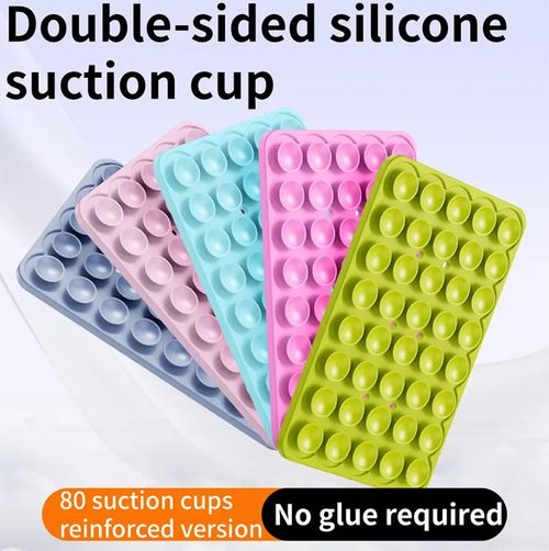 Portable phone holder+Suction cup silicone sticker（Random color）