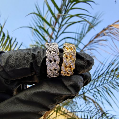 hip hop jewelry set  （Includes watches, necklaces, bracelets, and rings.）（gold style）