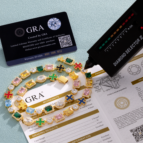 Hip Hop Colored Gemstone Necklace