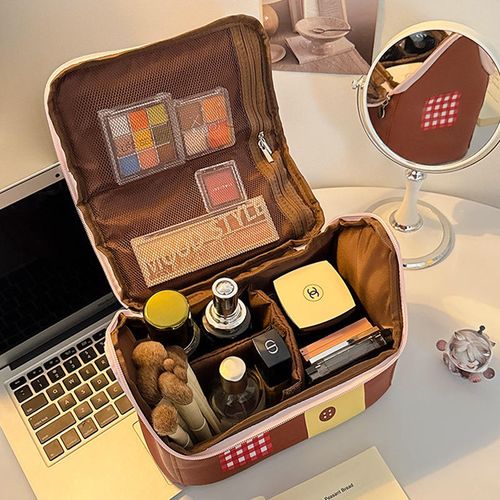 Colorful house makeup bag