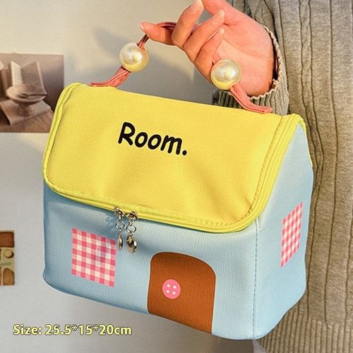 Colorful house makeup bag