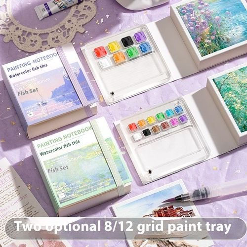 mini painting tools （Includes 12 sketchbooks and 12 colors of paint.）