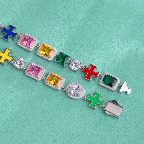 Hip Hop Colored Gemstone Necklace