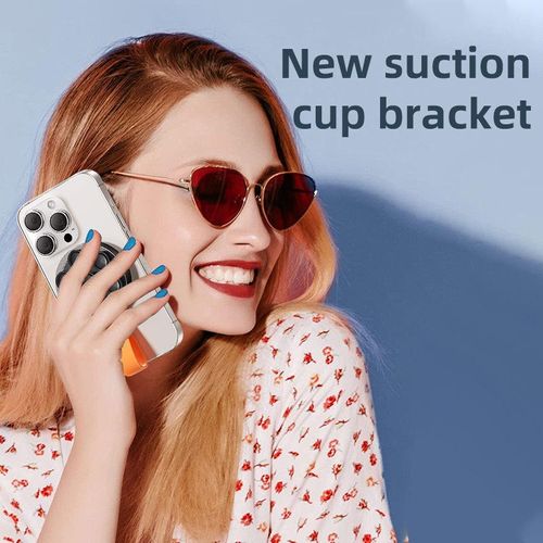 Portable phone holder+Suction cup silicone sticker（Random color）