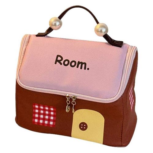 Colorful house makeup bag