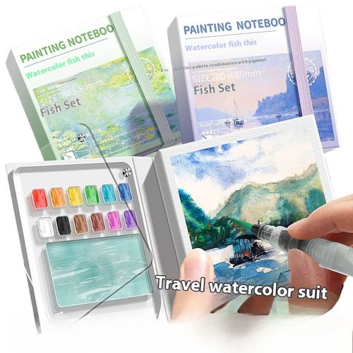 mini painting tools （Includes 12 sketchbooks and 12 colors of paint.）