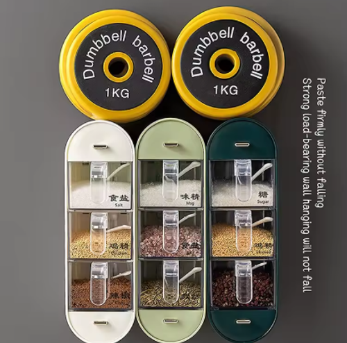 Wall-mounted spice cabinet in the kitchen