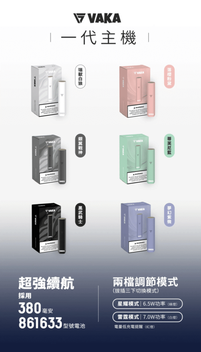 RELX悅刻 日用電子煙設備 380mAh 一代主機 Type-C充電