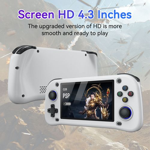 High Quality G28 Portable Mini Handheld Video Game Console 4.3 Inch 64GB 15000 Games Wi-Fi Linux OS Retro Classic Gaming Player