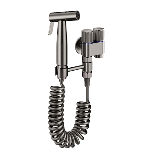 Portable High-Pressure Flush Sprayer Gun Set Dual-Use Brass Faucet Modern-Date Bathroom Toilet Bidet Companion for Apartment