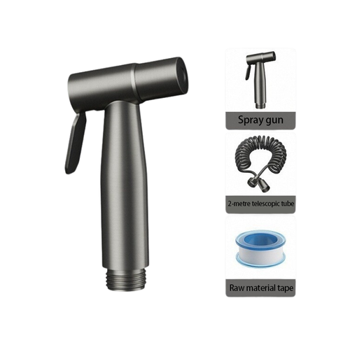 Portable High-Pressure Flush Sprayer Gun Set Dual-Use Brass Faucet Modern-Date Bathroom Toilet Bidet Companion for Apartment