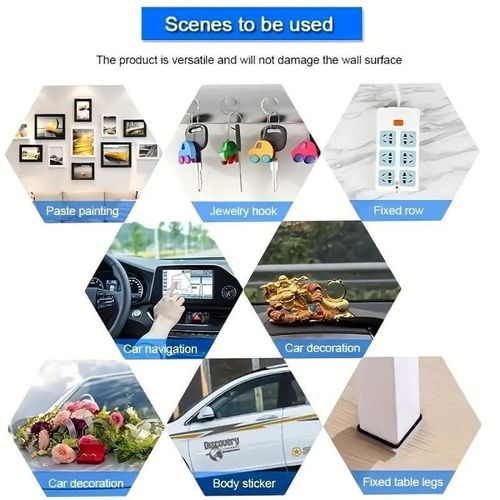 3PC Double Sided Nano Tape (30 Feet), Strong Adhesive Multi-Purpose Tape, Washable Reusable Transparent Durable Tape for Transparent Posters, Pictures, Home and Office Picture Hanging Strips