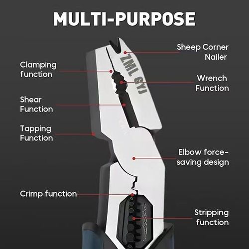 ZML 6-in-1 Multi-Function Wire Stripper Pliers CR-V Steel Construction Powerful Cutting Diagonal Cutters for Wire Electrical Cables Special Tools Wirecutters Wirepliers Sharp Cutting Edge Neat Fracture.