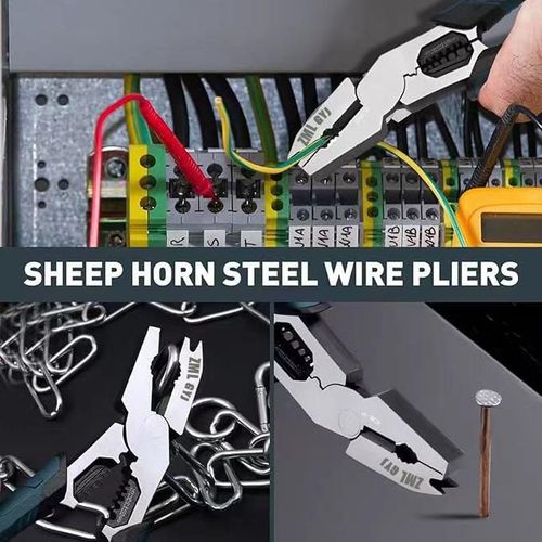 ZML 6-in-1 Multi-Function Wire Stripper Pliers CR-V Steel Construction Powerful Cutting Diagonal Cutters for Wire Electrical Cables Special Tools Wirecutters Wirepliers Sharp Cutting Edge Neat Fracture.