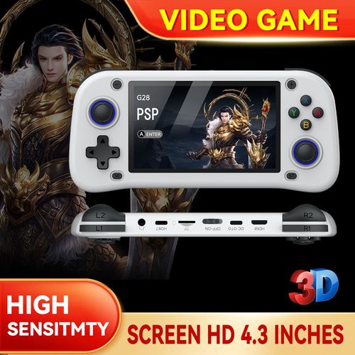 High Quality G28 Portable Mini Handheld Video Game Console 4.3 Inch 64GB 15000 Games Wi-Fi Linux OS Retro Classic Gaming Player
