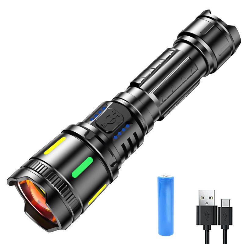 New Telescopic Zoom High Lumens Power Display Usb Rechargeable Aluminum Alloy Body White Led Torches Lights Tactical Flashlights