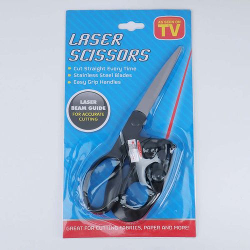 Professional DIY Laser Guided Stainless Steel Scissors Precision Cutting Fast Shear Cut Straight Infrared Laser