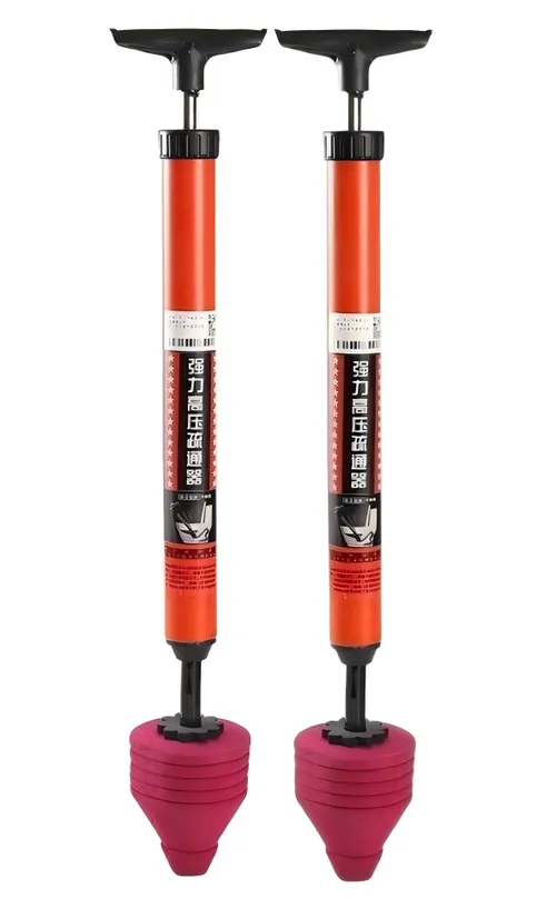 （2 pieces）Portable Household 2pcs Pneumatic Toilet Cleaner Handheld Plastic Tool for Blocked Sewer Pipes Bathroom Snake Drain Clog Remover