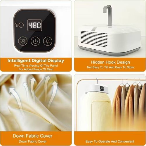 Portable Smart Clothes Dryer Mini Compact Clothes Dryer Small Silent Clothes Dryer with Adjustable Timer