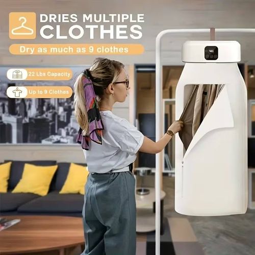 Portable Smart Clothes Dryer Mini Compact Clothes Dryer Small Silent Clothes Dryer with Adjustable Timer