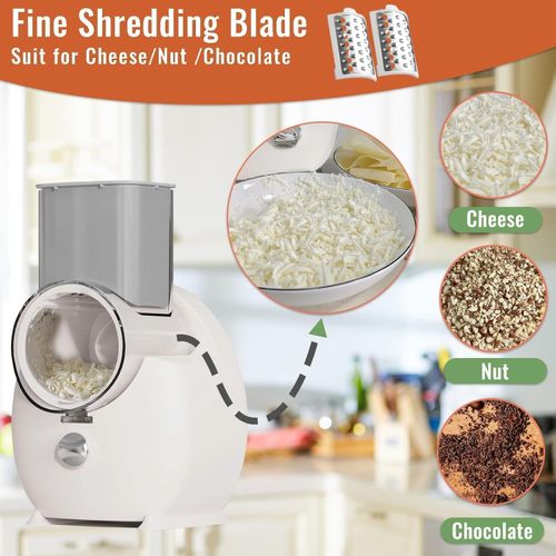 Electric Cheese Grater for Block Cheese,2025 Upgrade Electric Grater for Home Kitchen Use,3 Changeable Blades Salad Shooter Electric Slicer Shredder for Vegetable Fruit Nuts