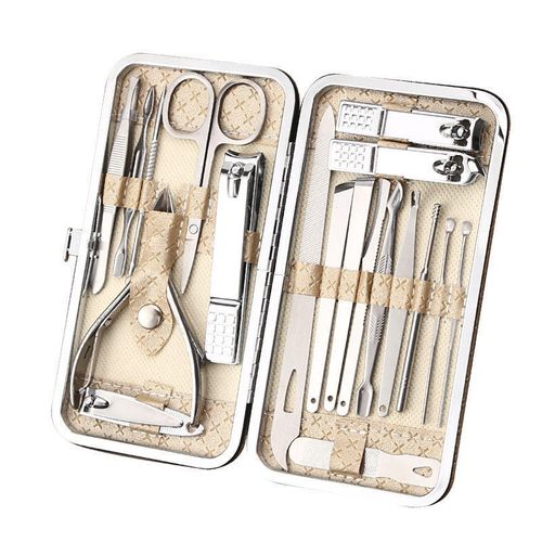New Stainless Steel Beauty Nail Clipper 19-Piece Set with Oblique Design for Foot and Ear Care