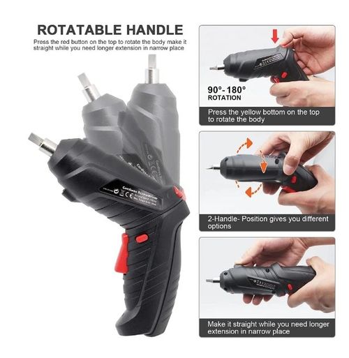 Ananke Tools Portable DIY 47in1 Lithium Battery Cordless Drill Set Electric Screwdriver Bits Tool Box