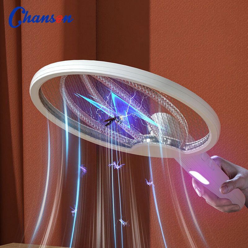 Home USB Rechargeable LED Light Handheld Fly Killer Trap Electric Mosquito Killer Swatter