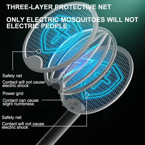 Home USB Rechargeable LED Light Handheld Fly Killer Trap Electric Mosquito Killer Swatter