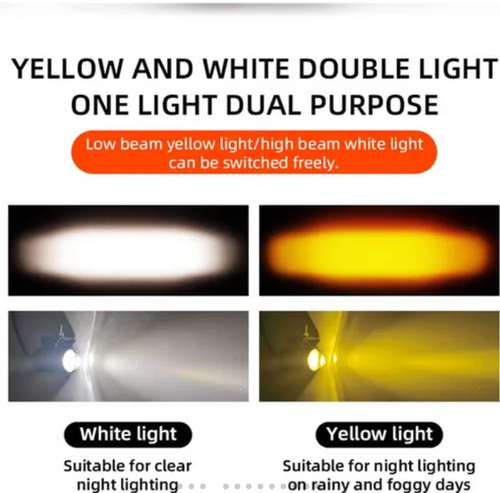 2-Pack Mini LED Driving Lamps with Switch, Dual Color High Luminance Spotlight for Trucks