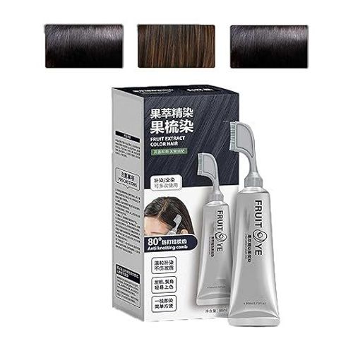 Fruit Essence Hair Dyeing Comb,Black Fruit Dyeing Cream,Plant Extract Hair Dye Essence,Hair Dye Cream With Comb