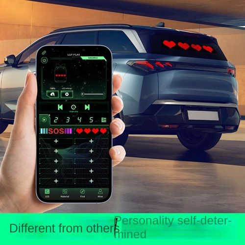 32*16(180mm*70MM)Car Windshield LED Screen DIY Indicator Light Devil's Eye App Control Truck AnimationDecoration Electronics