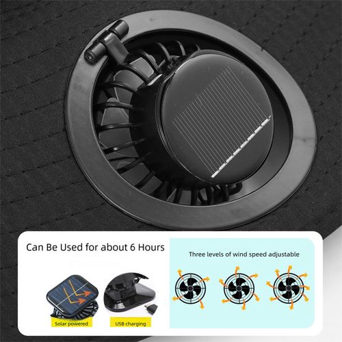 Outdoor Work Cap Solar Powered Fan Hat Sun Hat Wide Brim Cooling Hat for Outdoor