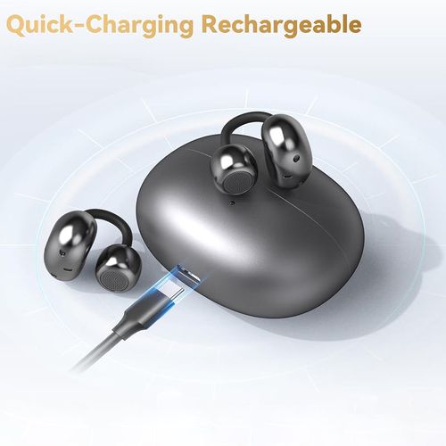 Wireless Earbuds with 72H Play Time Open Ear Long-Battery Life Headphone BT 5.4 Clip on OWS Earphone Ear Buds for Sport New