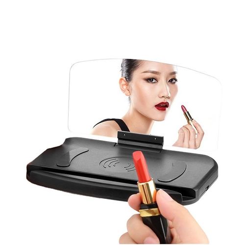 3in1 Car Navigation Projector Head-up Display Makeup Organizer Car Phone Holder HUD Type c Wireless Charger Receiver