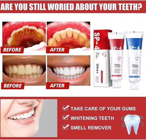 Yayashi SP-4 Probiotic Toothpaste - Brightening, Fresh Breath, Whitening, Natural Tooth Whitener