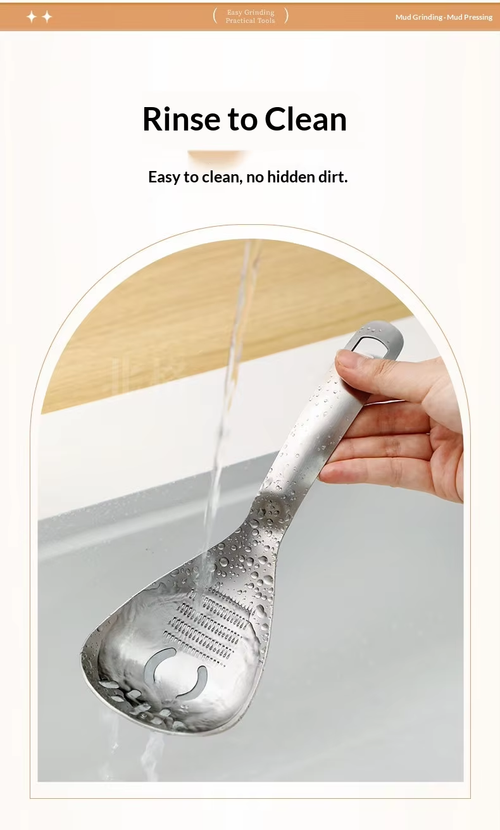 Stainless Steel Grinding Spoon Multifunctional Mud-Pressing Filter Strainer Baby Food Grinder Egg Yolk & White Separator