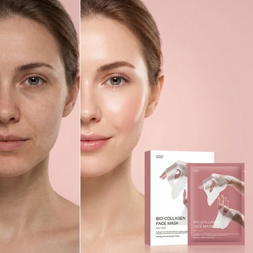 4-Pack | Korean Bio-Collagen Hydrogel Mask, Overnight Use, Lifting & Pore Minimizing, Moisturizing & Repairing Transparent Mask