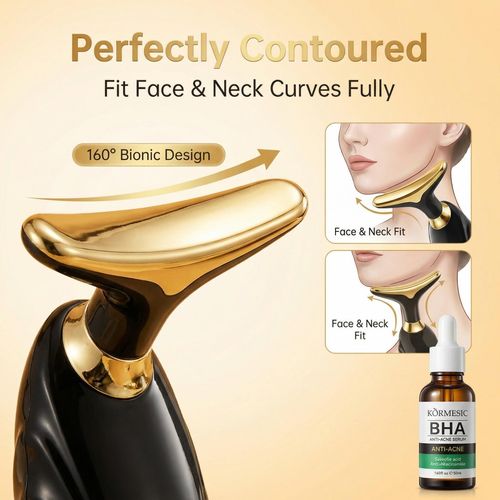 Medical Grade Whitening & Anti-Acne Skincare Set Portable Dolphin Facial Device + KORMESIC Acne & Whitening Serum