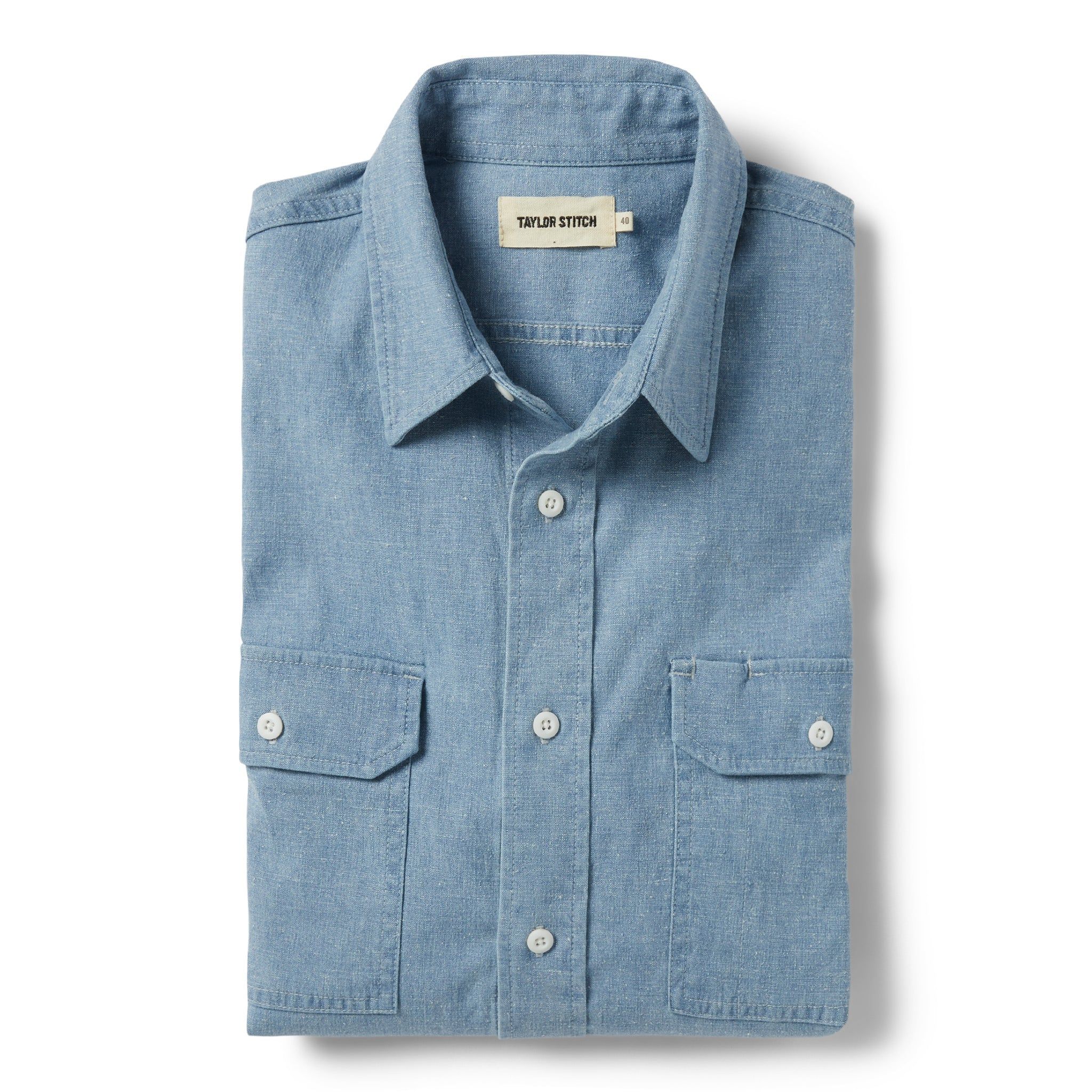 Rnoeu Chore Shirt in Washed Indigo Boss Duck