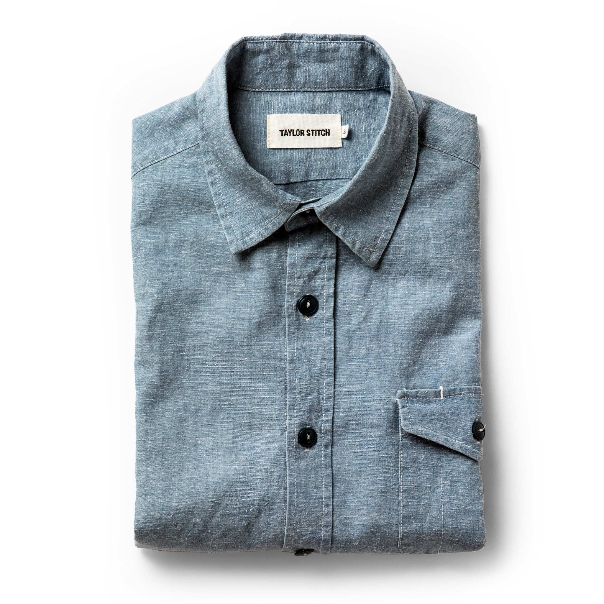 Rnoeu Cash Shirt in Washed Hemp Chambray