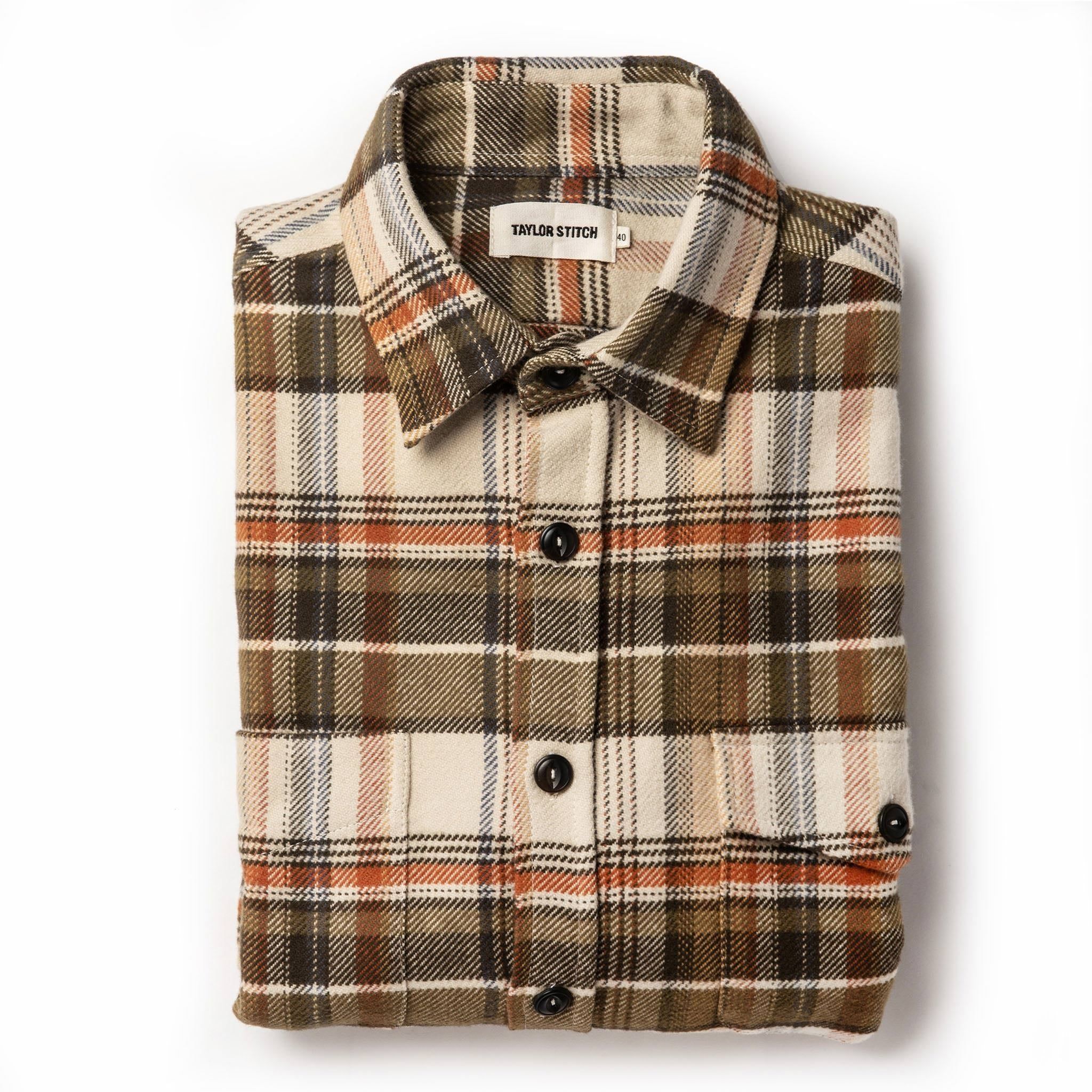 Rnoeu Crater Shirt in Tan Plaid