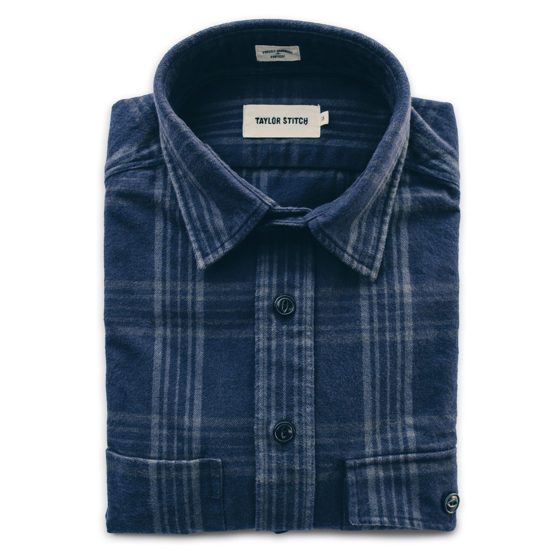 Rnoeu Crater Shirt in Navy &amp; Charcoal Plaid