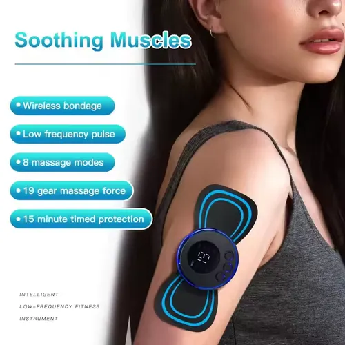 Portable adjustable force rechargeable massage patch
