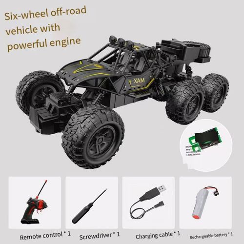 Extra-large alloy remote control car, six-wheel four-wheel drive off-road vehicle, climbing big vehicle, charging high-speed racing toy