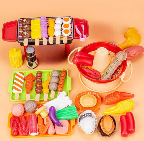 Kids Realistic BBQ Grill Playset with Food