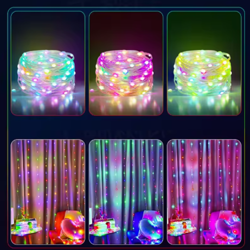 RGB LED Fairy String Lights Dreamcolor USB Christmas Light Bluetooth APP Smart Garland Fairy Light Christmas Wedding Party Deco