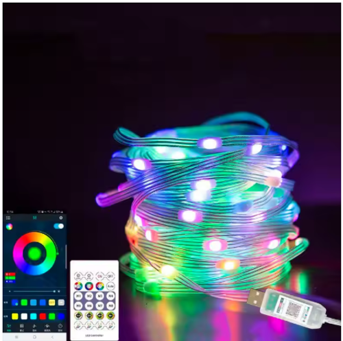 RGB LED Fairy String Lights Dreamcolor USB Christmas Light Bluetooth APP Smart Garland Fairy Light Christmas Wedding Party Deco