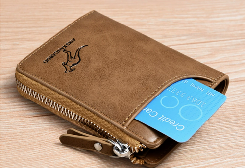 Kangaroo Men RFID Blocking Wallet, Multi-function Credit Card Holder